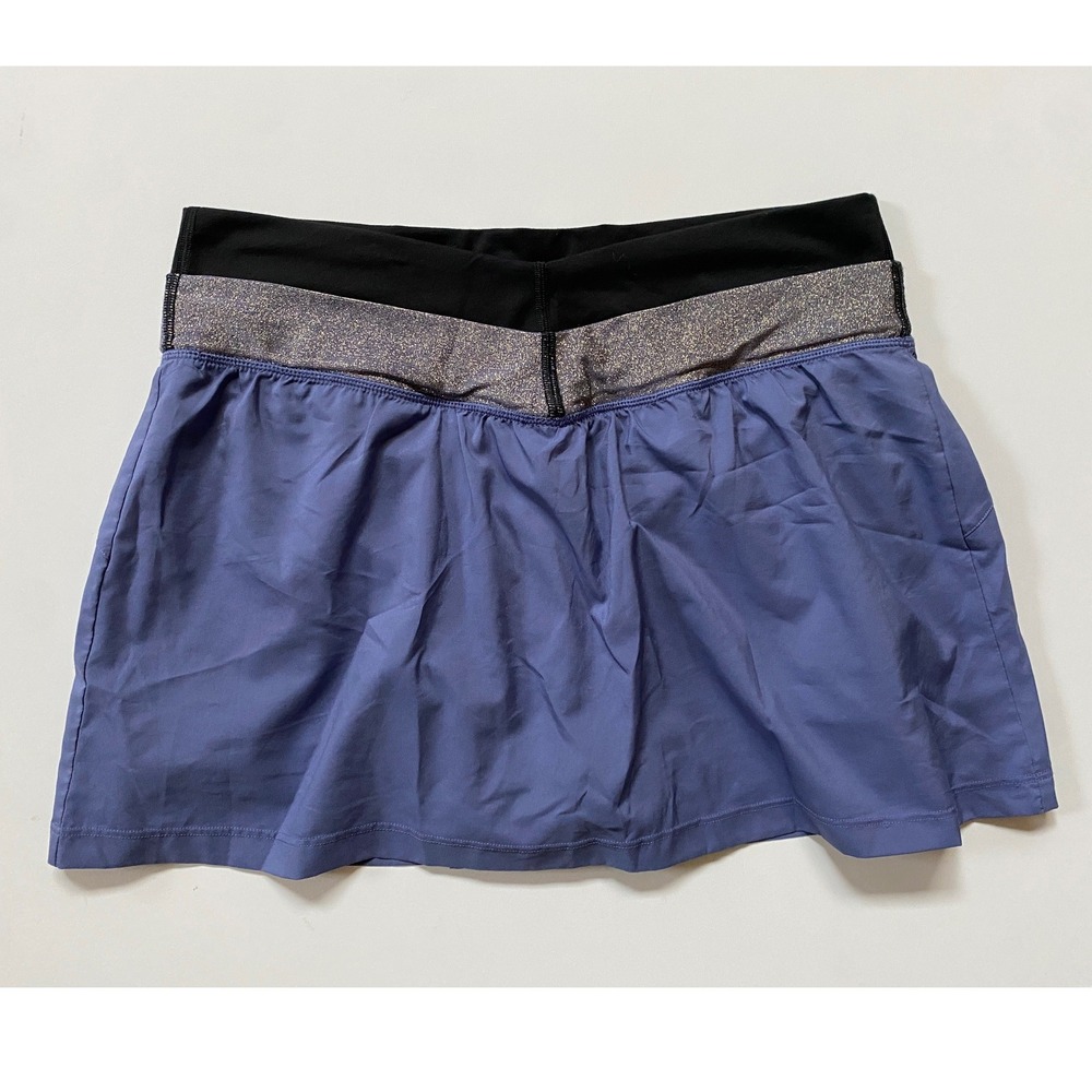 VSX Victorias Secret Womens Blue Athletic Skort Metallic Waistband Small